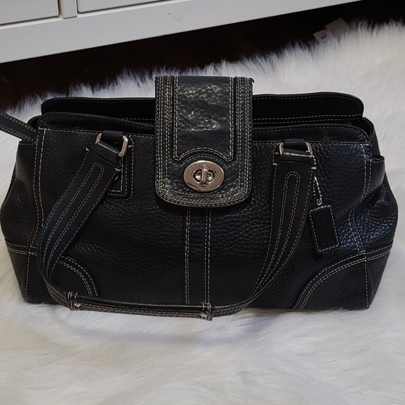 Coach pebble leather Hamilton Satchel bag F13961 - Picture 2 of 16